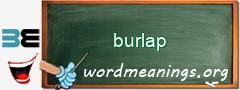 WordMeaning blackboard for burlap